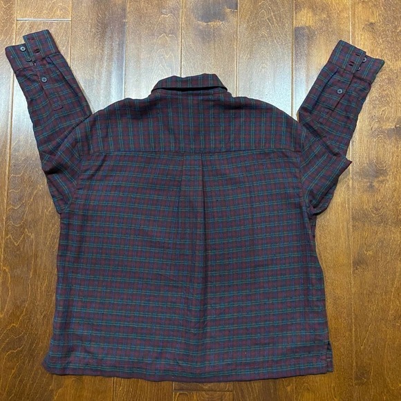 Madewell Red Green Plaid Checkered Lightweight Flannel Women's Size Small - Picture 6 of 10